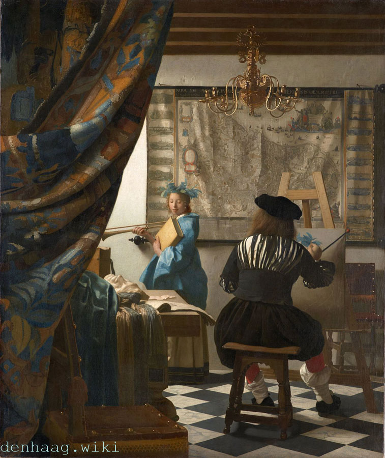 Dit werk van Vermeer uit 1666 geeft een, geïdealiseerd, beeld hoe de kunstenaar een Tronie schilderde. Het model zit voor het raam vanwege de maximale lichtinval.