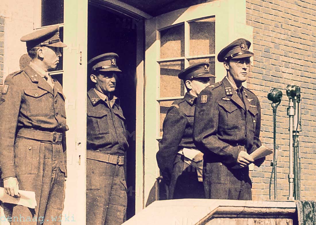 Prins Bernhard hield op 13 juli 1945 een toespraak, waarin hij zijn waardering uitsprak voor het optreden van de Prinses Irene Brigade  tijdens de geallieerde opmars. Op deze dag werd de Brigade officieus ontbonden. Alle lopende zaken en ook de demobilisatie werden afgehandeld door plaatsvervangend brigadecommandant majoor Pahud de Mortanges.