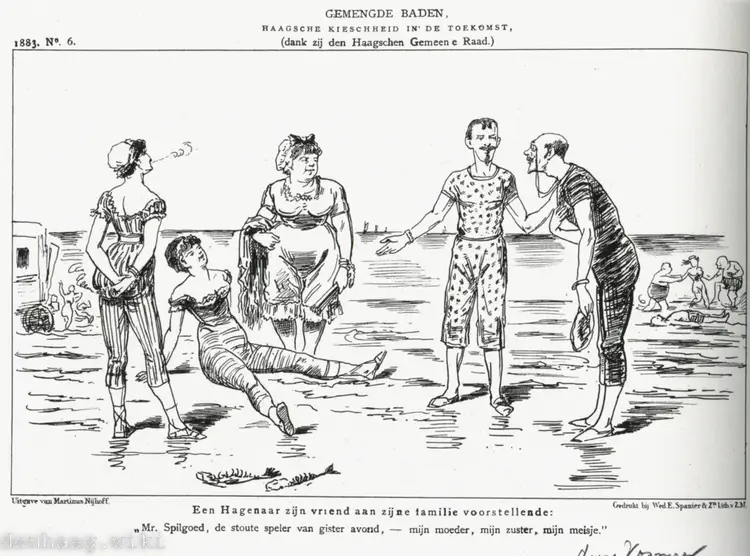 Vosmaer becommentarieerde via zijn tijdschrift De Nederlandsche Spectator maatschappelijke ontwikkelingen. Zoals het gemengd zwemmen voor mannen en vrouwen.