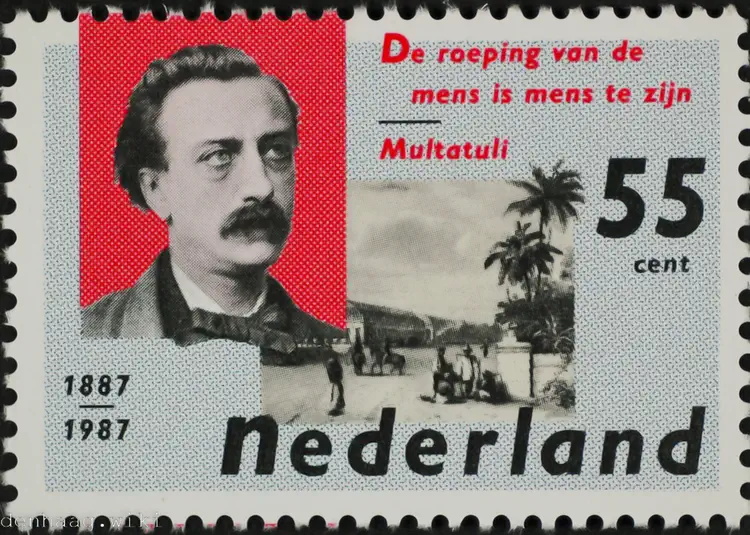 In 1987 was het honderd jaar geleden dat Multatuli overleed. Dat werd herdacht met de uitgave van een postzegel.