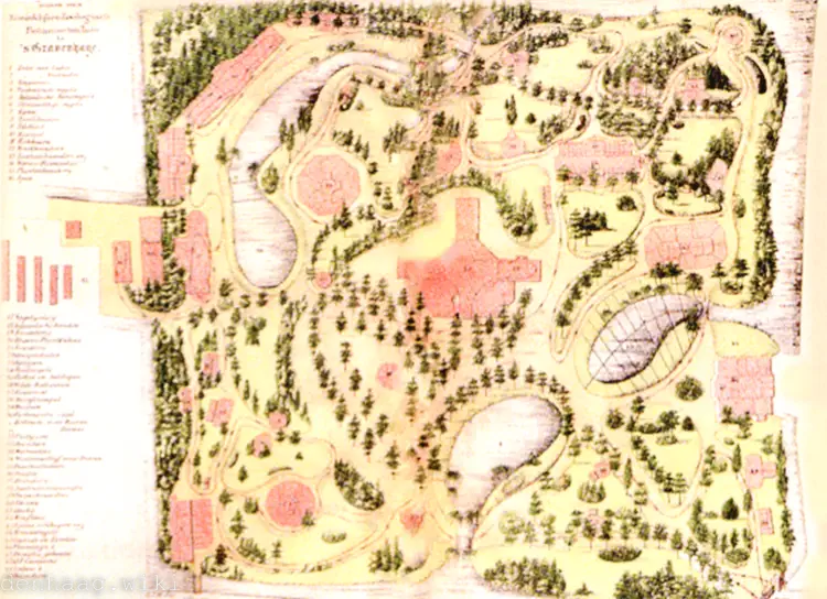 De plattegrond in 1873.