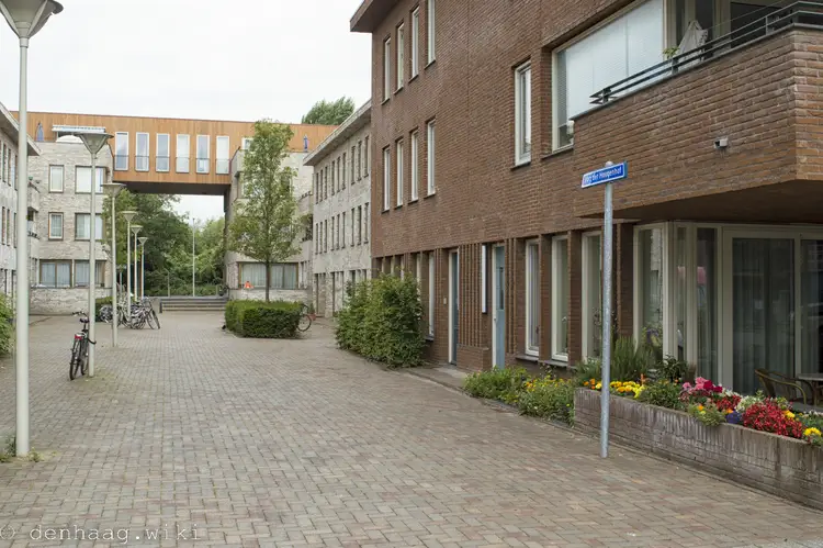 Het Van der Hoogenhof in de richting van de Hildebrandstraat (juli 2014).